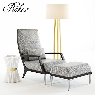 Baker Jasper Lounge Chair Set 3D model image 1 
