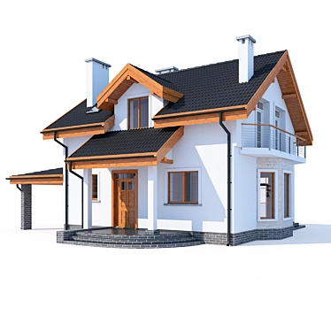Sleek Modern Home Design 3D model image 1 