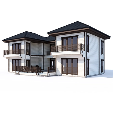 Modern Private House Design 3D model image 1 