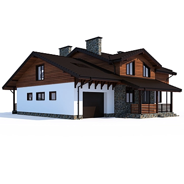 Modern Private House V14 3D model image 1 