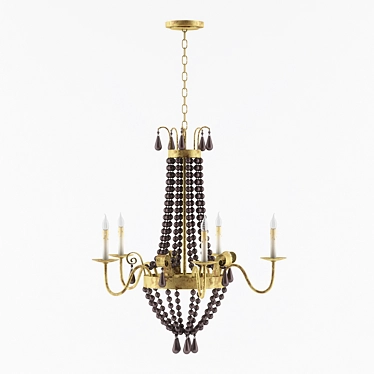 Elegant Nicolette Chandelier by Currey & Company 3D model image 1 