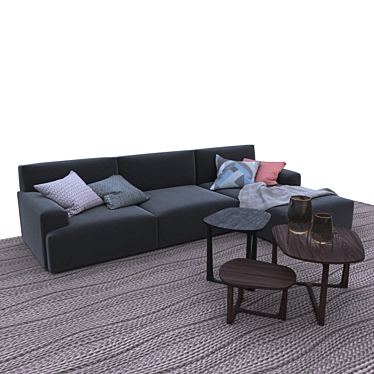 Elegant Poliform Sofa Set 3D model image 1 