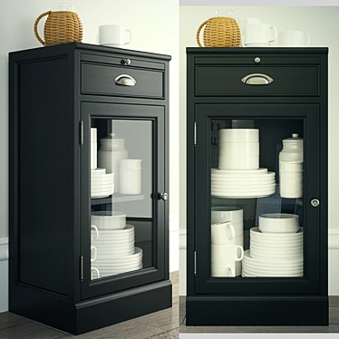 Modular Glass Door Cabinet 3D model image 1 