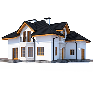 Modern Private House Design 3D model image 1 