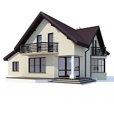 Modern Private House Design 3D model image 1 