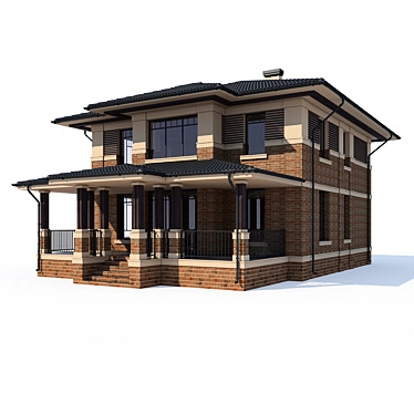 Modern Private House Design 3D model image 1 