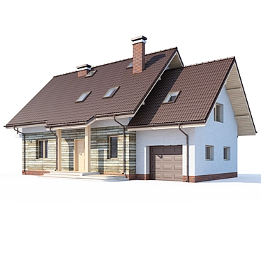 Modern Private Home Design 3D model image 1 