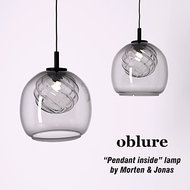 Elegant Glass Pendant Lamp: Morten & Jonas by Oblure 3D model image 1 