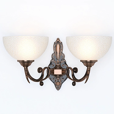 Antique Copper Patterned Glass Sconce 3D model image 1 