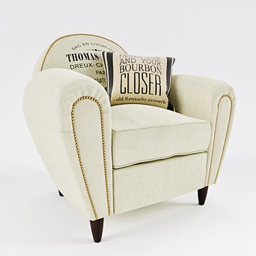 Modern Comfort: Gustave Armchair with HOLIC Cushion 3D model image 1 