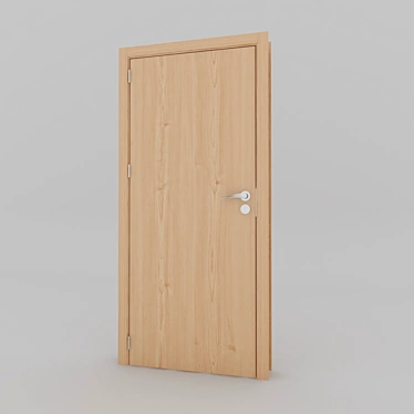 Elegant Oak Interior Door 3D model image 1 