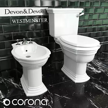 Devon & Devon Westminster Toilet and Bidet 3D model image 1 