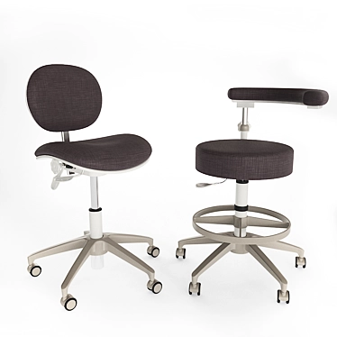 Comfortable Dental Stools by Pelton Crane 3D model image 1 