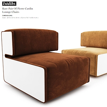 Pierre Cardin Lounge Chairs: Sleek and Stylish Seating 3D model image 1 