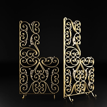 Ornate Wrought-Iron Gratings 3D model image 1 