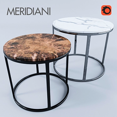 Meridiani Bola Low Tables - Contemporary Elegance for Modern Living 3D model image 1 