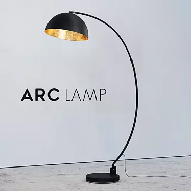 Sleek Black Arc Floor Lamp 3D model image 1 