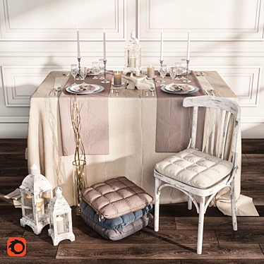 Provençal Wedding Set 3D model image 1 