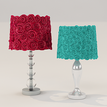 Elegant Shabby Chic Lampshades 3D model image 1 