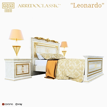 Luxury Leonardo Bed Set by Arredoclassic 3D model image 1 