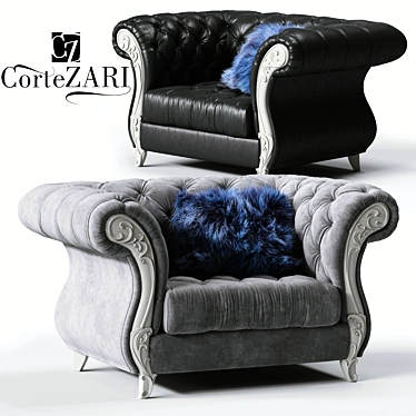 Luxurious CorteZARI GABRIEL Armchair - Perfect Blend of Style and Comfort 3D model image 1 