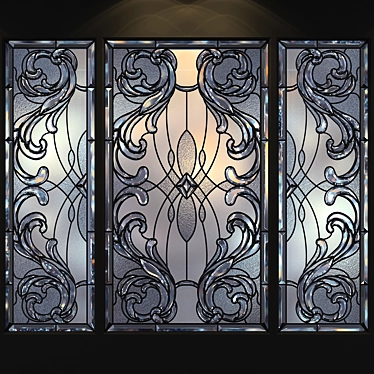 Elegant Stained Glass Set 3D model image 1 