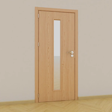 Elegant Glass-Centered Interior Door 3D model image 1 
