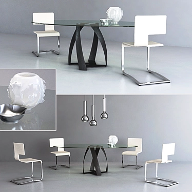 Contemporary Dining Tables Collection 3D model image 1 