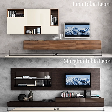 Jesse Open System: Customizable Italian Wall Units 3D model image 1 