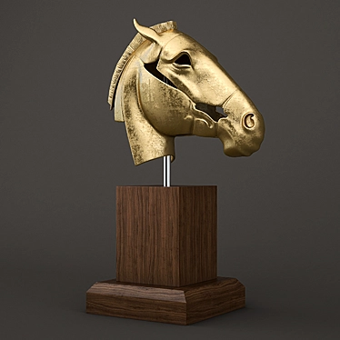 Graceful Equestrian Art Sculpture 3D model image 1 