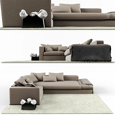 Maréus Sofa Set: Brazilian Elegance with Decorative Accents 3D model image 1 