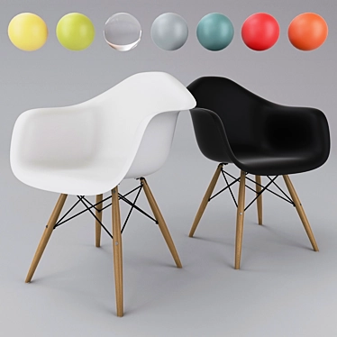 Eames Style DAW Chair: Iconic Design 3D model image 1 