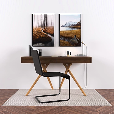 Darcey Desk Set: Sleek, Stylish, and Functional 3D model image 1 