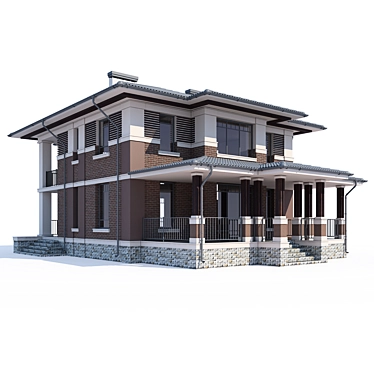 Modern Individual House Project 3D model image 1 