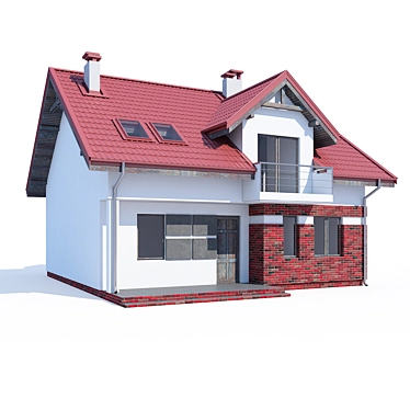 Modern ABS House V97 3D model image 1 