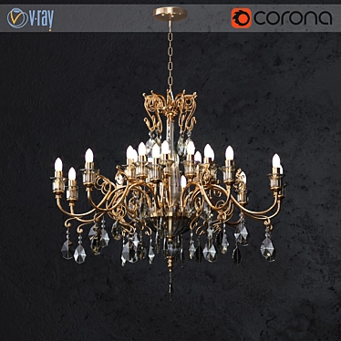 Title: Masiero Curli 10-Light Classic Chandelier 3D model image 1 