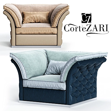 Elegant CorteZARI TIAGO Armchair - Luxurious Comfort 3D model image 1 