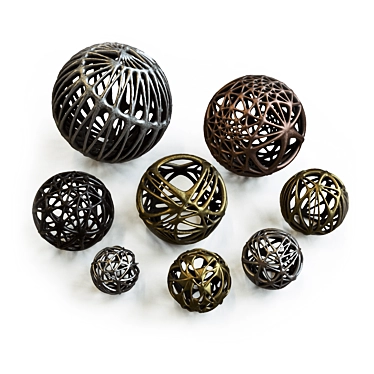 Elegant Metal Spheres for Interior and Exterior Décor 3D model image 1 