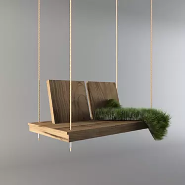Rustic Wood Interior Swing 3D model image 1 