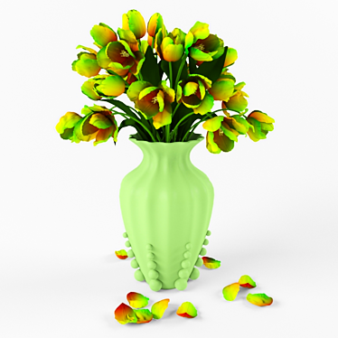  Elegance in Bloom: Vase & Flowers 3D model image 1 