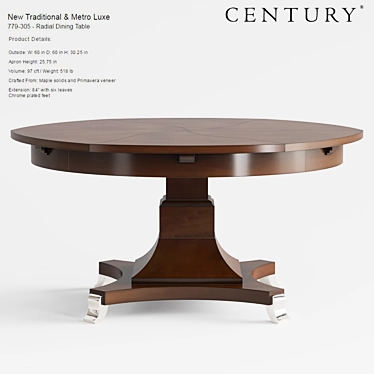 Century Metro Luxe Radial Dining 3D model image 1 