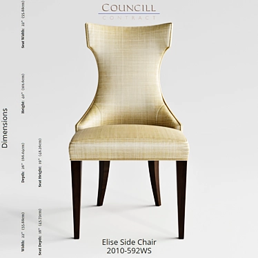Elegant Elise Side Chair 3D model image 1 