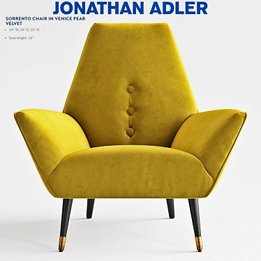 Venice Pear Velvet Chair: Jonathan Adler Sorrento 3D model image 1 