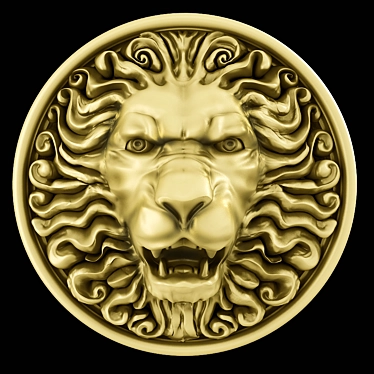 Regal Lion Head Decor 3D model image 1 
