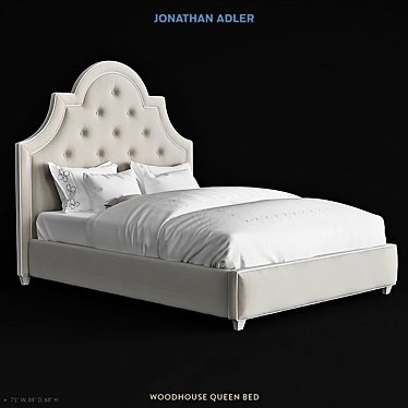 Modern Elegance: Adler Queen Bed 3D model image 1 