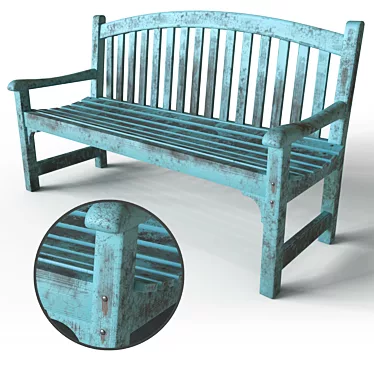 Elegant Wicker Park Bench 3D model image 1 