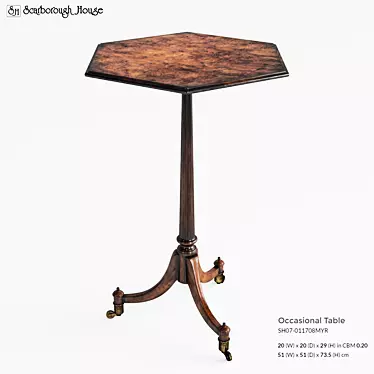 Elegant Scarborough House Occasional Table 3D model image 1 