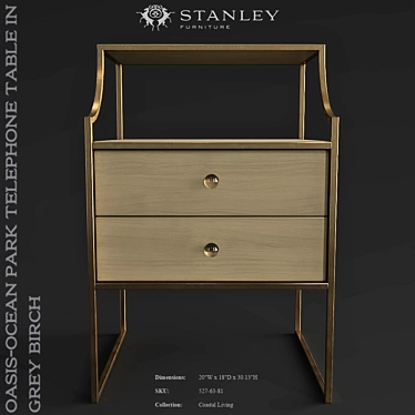 Coastal Charm Meets Function: Stanley Furniture's Ocean Park Telephone Table 3D model image 1 