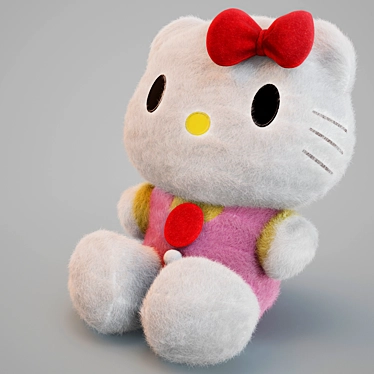 Cute Hello Kitty Plush Toy 3D model image 1 