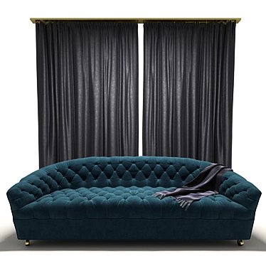 Elegant Tufted Sofa: Luxury for Interiors 3D model image 1 